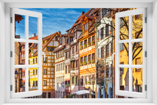 Fototapeta Naklejka Na Ścianę Okno 3D - Nice houses in the old town of Nuremberg