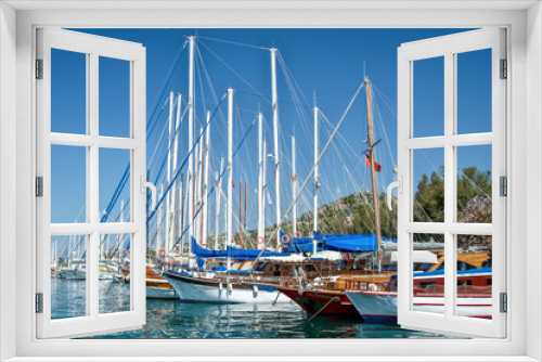 Fototapeta Naklejka Na Ścianę Okno 3D - Sailboats in the harbor of Kos, Dodecanese island, Greece