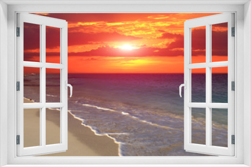 Fototapeta Naklejka Na Ścianę Okno 3D - sunset over ocean
