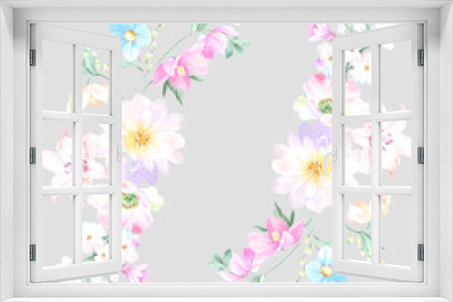 Fototapeta Naklejka Na Ścianę Okno 3D - Flowers watercolor illustration