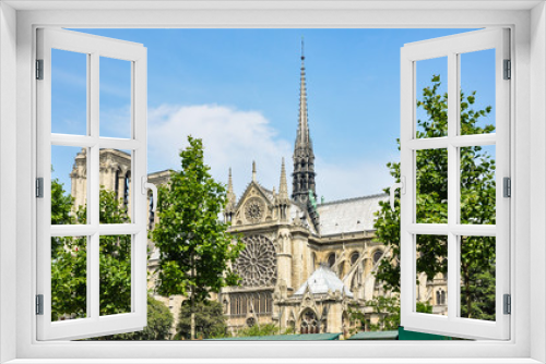 Fototapeta Naklejka Na Ścianę Okno 3D - Notre-Dame de Paris, one of the finest examples of French Gothic architecture, Europe.
