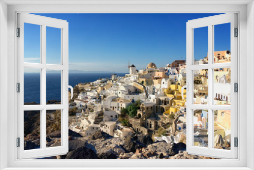 Fototapeta Naklejka Na Ścianę Okno 3D - Houses in Oia, Santorini, Greece.
