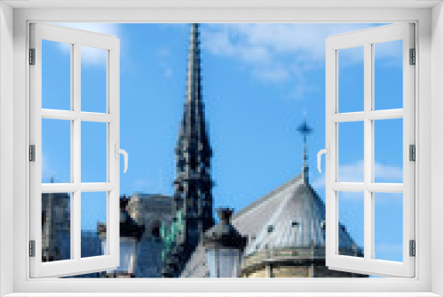 Fototapeta Naklejka Na Ścianę Okno 3D - Roof and Spire of Notre Dame in Paris
