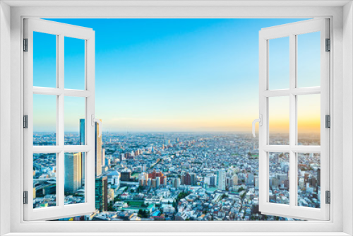 Fototapeta Naklejka Na Ścianę Okno 3D - skyline aerial view of shinjuku in Tokyo, Japan