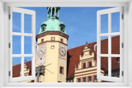 Fototapeta Naklejka Na Ścianę Okno 3D - detail altes rathaus leipzig