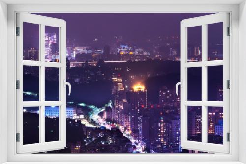 Fototapeta Naklejka Na Ścianę Okno 3D - High view of Taiwan cityscape night light in Taipei 9