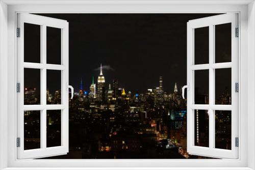 Fototapeta Naklejka Na Ścianę Okno 3D - new york city at night