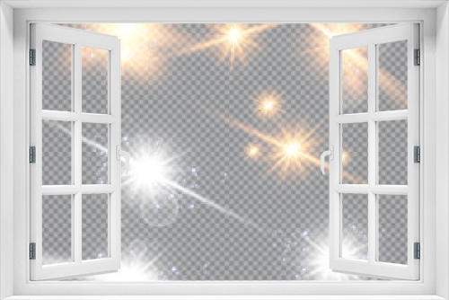 Fototapeta Naklejka Na Ścianę Okno 3D - Glow light effect. Vector illustration. Christmas flash Concept. Vector illustration of abstract flare light rays. A set of stars, light and radiance, rays and brightness. Glow light effect.