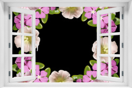 Fototapeta Naklejka Na Ścianę Okno 3D - Beautiful floral pattern of mallow and gloxinia. Isolated