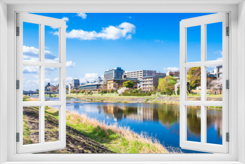 Fototapeta Naklejka Na Ścianę Okno 3D - 春の京都　鴨川