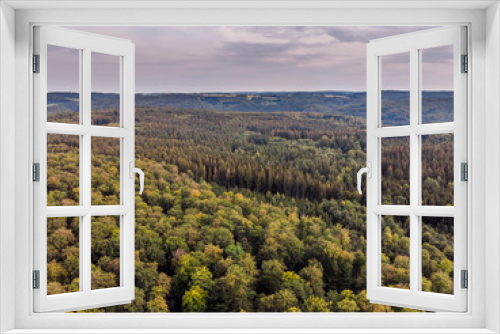 Fototapeta Naklejka Na Ścianę Okno 3D - Herbstwald - Luftaufnahme