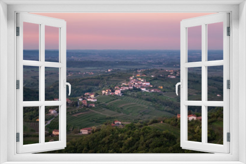 Fototapeta Naklejka Na Ścianę Okno 3D - Village Kozana between vineyards in wine region Brda in Slovenia