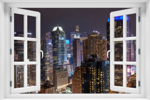 Fototapeta Naklejka Na Ścianę Okno 3D - New York City, Night 