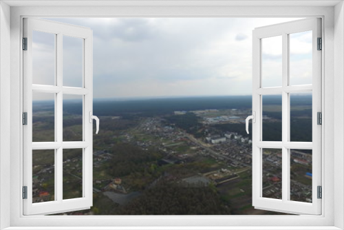 Fototapeta Naklejka Na Ścianę Okno 3D - Aerial view of the Saburb landscape (drone image).  Near Kiev,Ukraine