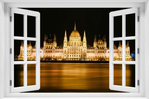 Parliament Building of Budapest Hungary at Night