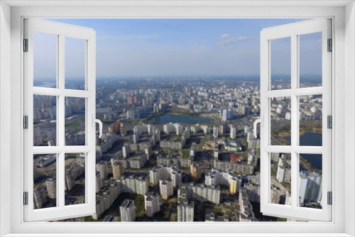 Fototapeta Naklejka Na Ścianę Okno 3D - Aerial view of Kiev at spring time (drone image).