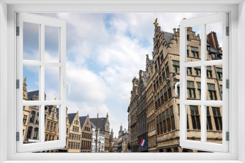 Fototapeta Naklejka Na Ścianę Okno 3D - old town antwerp belgium