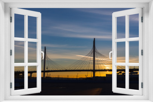 Fototapeta Naklejka Na Ścianę Okno 3D - bridge at sunset