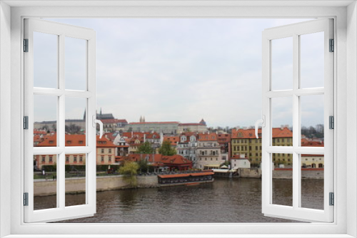 Fototapeta Naklejka Na Ścianę Okno 3D -  Zdjęcie Pragi z mostu