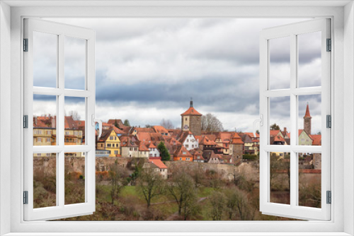 Fototapeta Naklejka Na Ścianę Okno 3D - Rothenburg ob der Tauber with traditional German houses, Bavaria, Germany