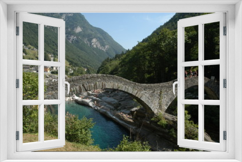 Fototapeta Naklejka Na Ścianę Okno 3D - Fiume Verzasca a Lavertezzo