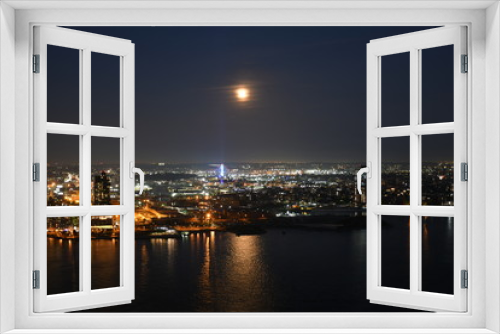 Fototapeta Naklejka Na Ścianę Okno 3D - Moon rise NYC