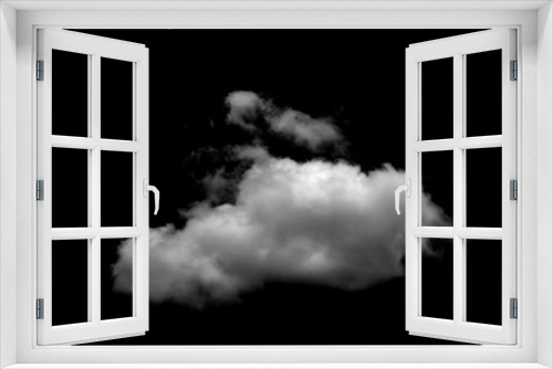 Fototapeta Naklejka Na Ścianę Okno 3D - Textured fluffy cloud, Abstract,  isolated on black background