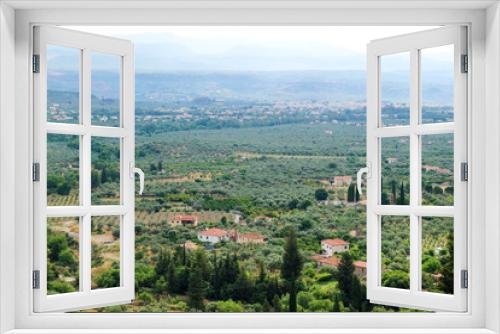 Fototapeta Naklejka Na Ścianę Okno 3D - panoramic view of the classic greek landscape with olive groves from Mystras hill