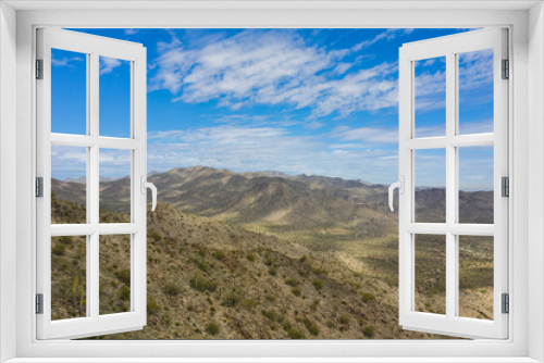 Fototapeta Naklejka Na Ścianę Okno 3D - Aerial photo Arizona cactus mountain landscape