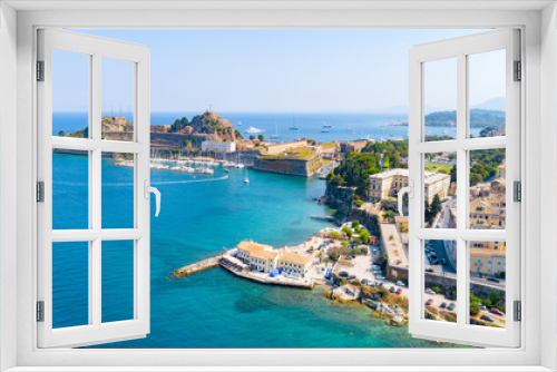 Fototapeta Naklejka Na Ścianę Okno 3D - Panoramic view of Kerkyra, capital of Corfu island, Greece