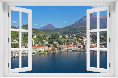 Fototapeta Naklejka Na Ścianę Okno 3D - Aerial drone photo of iconic village of Tremezzina in lake Como one of the most beautiful and deepest in Europe, Lombardy, Italy