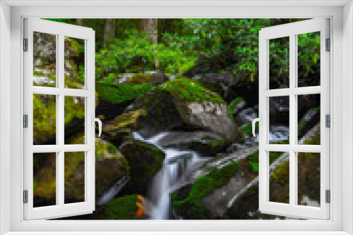 Fototapeta Naklejka Na Ścianę Okno 3D - Stream in forest