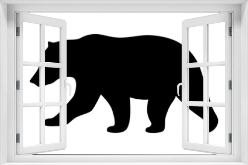 Fototapeta Naklejka Na Ścianę Okno 3D - Grizzly bear or polar bear silhouette flat vector icon for animal wildlife apps and websites