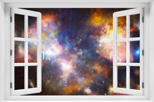 Fototapeta Naklejka Na Ścianę Okno 3D - Unique Artistic Colorful Beautiful Nebula Galaxy Background