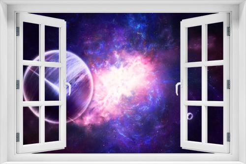 Fototapeta Naklejka Na Ścianę Okno 3D - Artistic Abstract Multicolored Smooth Beautiful Galaxy Background Background