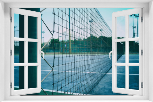 Fototapeta Naklejka Na Ścianę Okno 3D - Close up Net in Tennis Court.
