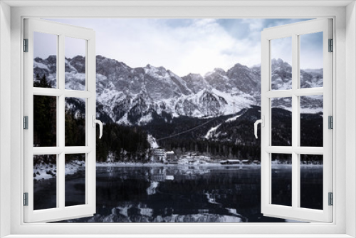 Fototapeta Naklejka Na Ścianę Okno 3D - Schönes Panorama der Berge am Eibsee (Zugspitze)