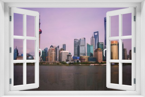 Fototapeta Naklejka Na Ścianę Okno 3D - Shanghai city - twilight