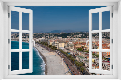 Fototapeta Naklejka Na Ścianę Okno 3D - Panoramic view of Nice coastline and beach.  France