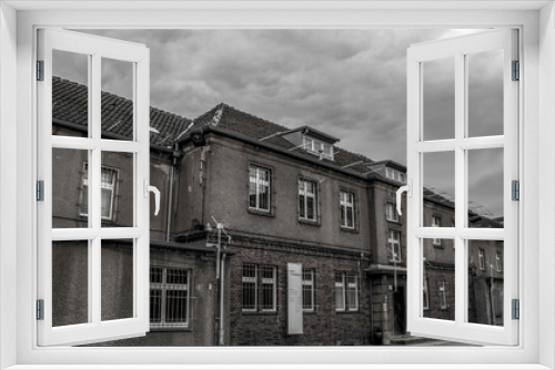 Fototapeta Naklejka Na Ścianę Okno 3D - Gefängnis in Schwarzweiß