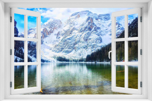 Fototapeta Naklejka Na Ścianę Okno 3D - lago di braies
