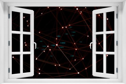 Big data. Associated blocks of information in the global network. 3D illustration of a polygonal mesh in stellar cyberspace