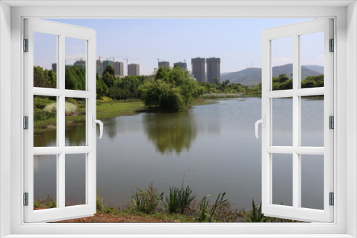 Fototapeta Naklejka Na Ścianę Okno 3D - View of water swamp in Kunming