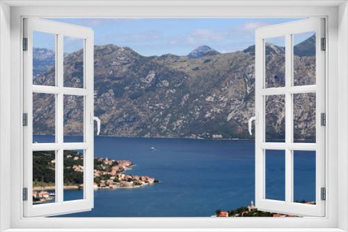 Fototapeta Naklejka Na Ścianę Okno 3D - Bay of Kotor in summer sea and mountains landscape Montenegro