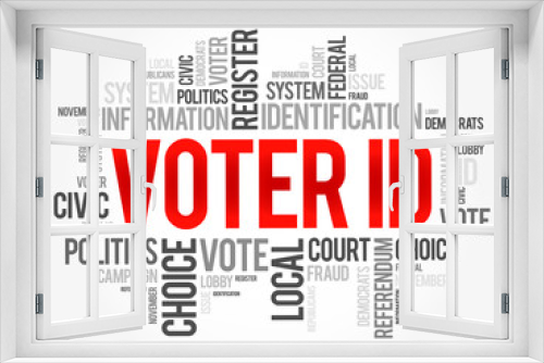 Fototapeta Naklejka Na Ścianę Okno 3D - Voter ID word cloud collage , social concept background