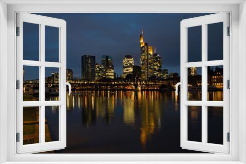 Fototapeta Naklejka Na Ścianę Okno 3D - Blick auf die Skyline von Frankfurt am Main in Hessen, Deutschland 