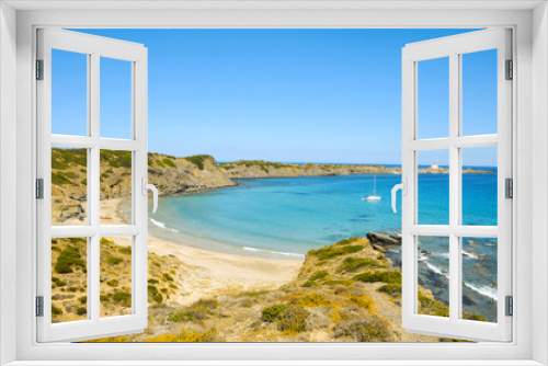 Fototapeta Naklejka Na Ścianę Okno 3D - view of Cala Presili beach in Menorca, Balearic Islands, Spain
