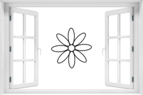 Fototapeta Naklejka Na Ścianę Okno 3D - chamomile daisy flower or blossom line art vector icon for apps and websites