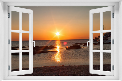 Fototapeta Naklejka Na Ścianę Okno 3D - sunrise at Rhodes harbor in Greece