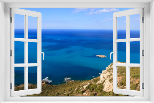Fototapeta Naklejka Na Ścianę Okno 3D - Bird view of Chrysochous bay and Agios Georgios islet, Cyprus